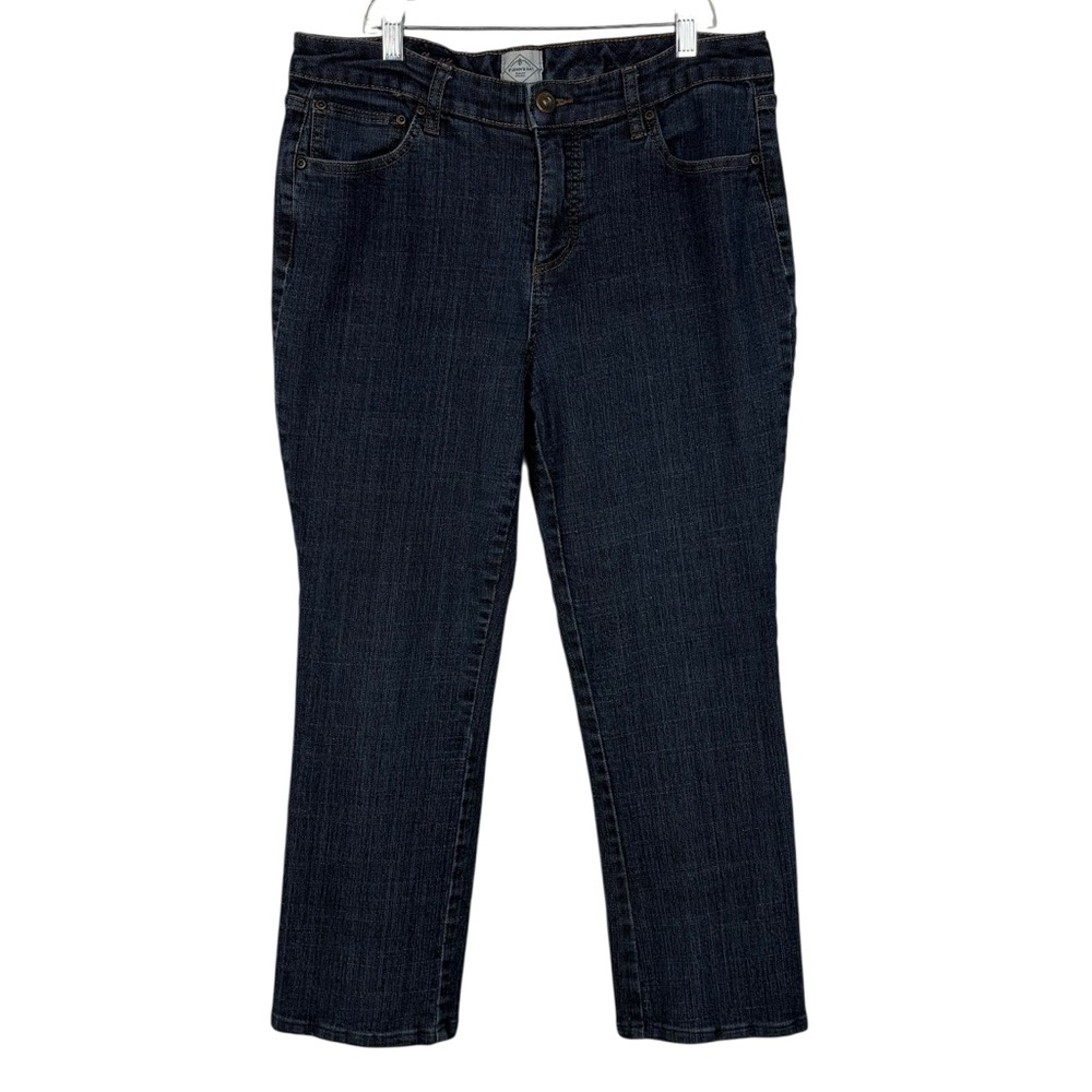 St. John's Bay Dark Wash Tapered Leg Stretch Denim Jeans Plus 14P Petite Casual